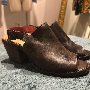 Bed Stu Brown Leather Mules